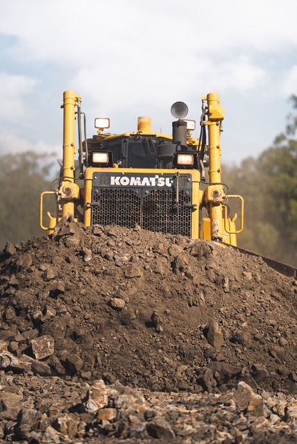 Dozer pushing dirt